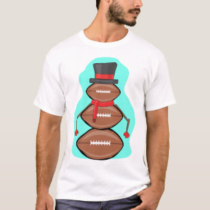 Camiseta Boneco de Neve de Futebol Americano de Natal Engra