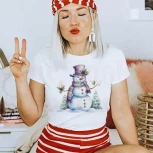 Camiseta Boneco de Neve de Natal