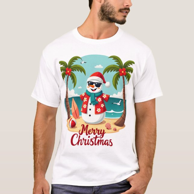 Camiseta Boneco de Neve de Natal (1) (Frente)