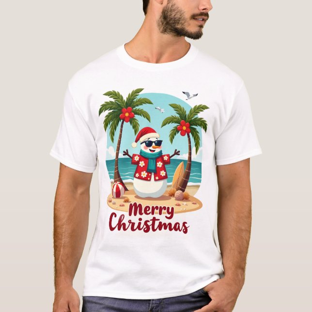 Camiseta Boneco de Neve de Natal (3) (Frente)