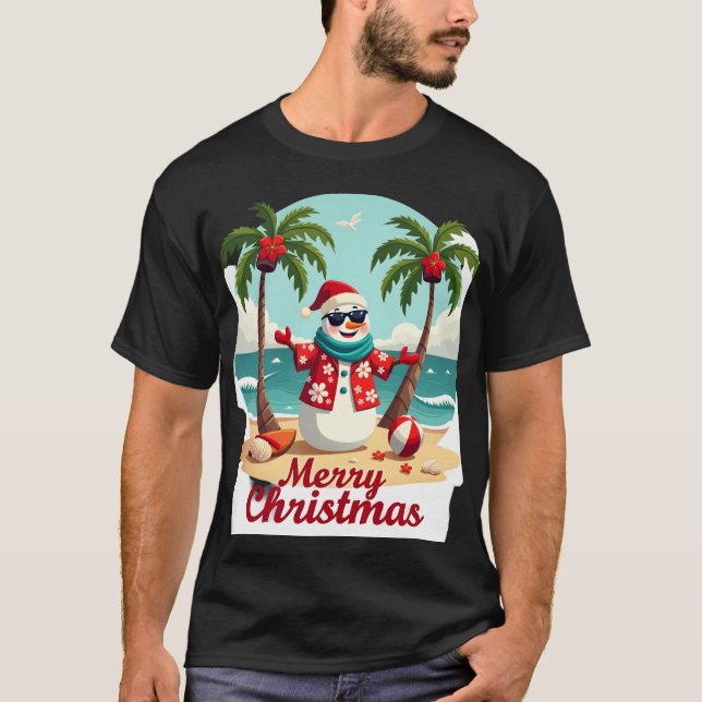 Camiseta Boneco de neve de Natal (3) (Frente)