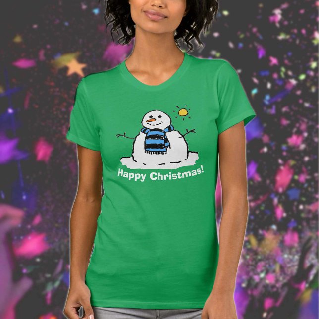 Camiseta Boneco de Neve de Natal com Feliz Natal (Criador carregado)