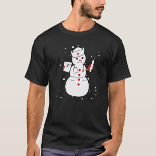 Camiseta Boneco de Neve de Natal Enfermeira Vida Alegre Enf