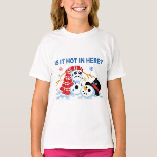 Camiseta Boneco de Neve Derretendo Engraçado Está Quente