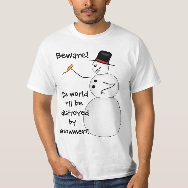 Camiseta Boneco de neve engraçado do Natal (Frente)