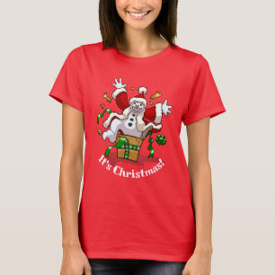 Camiseta Boneco de Neve Engraçado É Natal! Grande Surpresa 