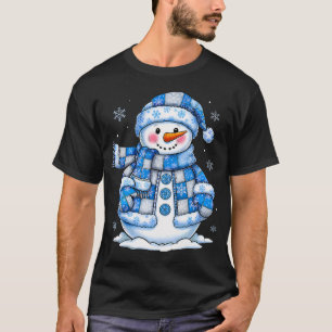 Camiseta Boneco de Neve Engraçado Floco de Neve Feliz Natal