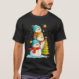 Camiseta Boneco de Neve Engraçado Para Mulheres Homens Cria