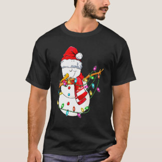 Camiseta Boneco de Neve Fazendo Dab Papai Noel Natal Menino