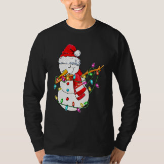 Camiseta Boneco de Neve Fazendo Dab Papai Noel Natal Menino