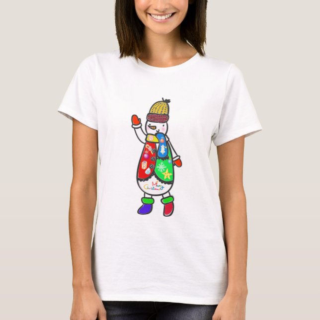 Camiseta Boneco de neve feio da camisola (Frente)