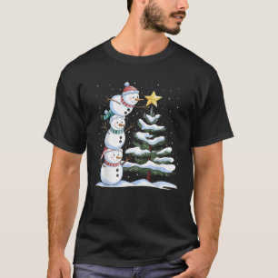 Camiseta Boneco de Neve Feliz Natal Árvore de Natal Neve Fa