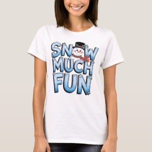 Camiseta Boneco de Neve Fofo Muito Diversão Inverno Natal