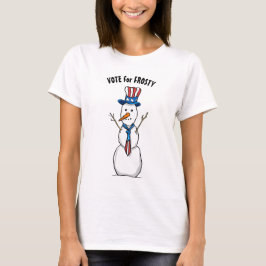 Camiseta Boneco de neve gelado patriótico engraçado do