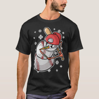 Camiseta Boneco de Neve Legal Jogador de Beisebol Taco de B