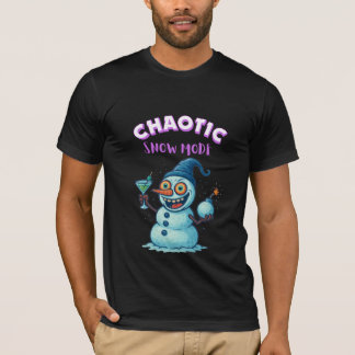 Camiseta Boneco de Neve Louco – Vibração Divertida de Frio