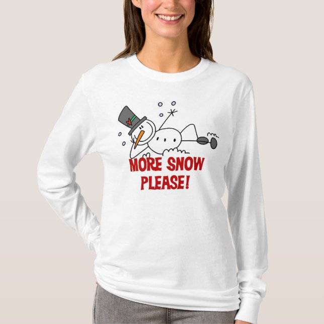 Camiseta Boneco de neve mais neve por favor (Frente)