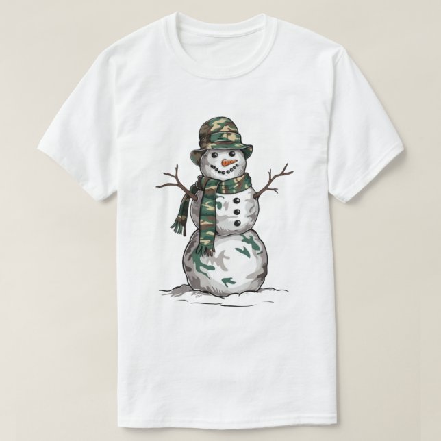 Camiseta Boneco de Neve Militar (Frente do Design)