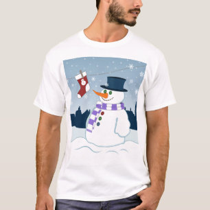 Camiseta Boneco de neve & Natal da meia