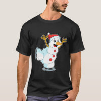 Boneco de neve no Patinação no gelo com Patins de 