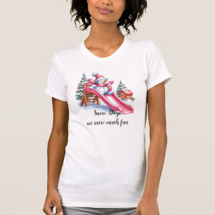 Camiseta Boneco de Neve Rosa Dias Divertidos