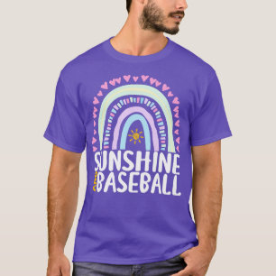 Camiseta Boneco de Sol e Beisebol Cute Rainbow Presente par