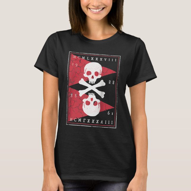 Camiseta Bones and Skulls Pirate Raglan Baseball (Frente)