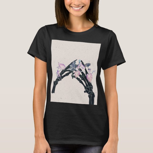 Camiseta Bones Brilhantes #3 - Duas Mãos Tocando (Frente)