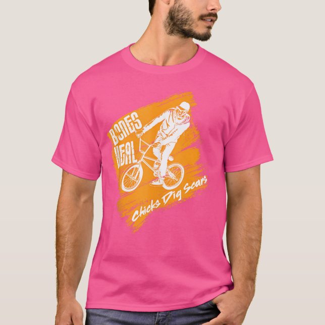 Camiseta Bones Heal Chicks Dig Scars - Bmx Parkour (Frente)