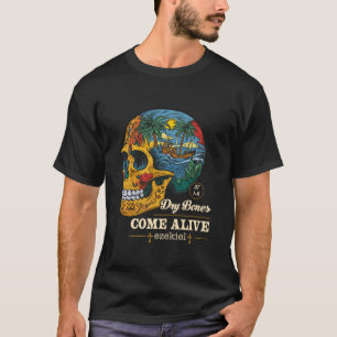 Camiseta Bones secos vêm arte viva natureza floral Jesus