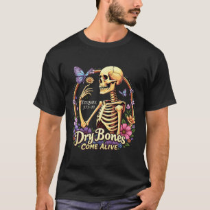 Camiseta Bones secos vêm vivos dançando halloween Skeleton 