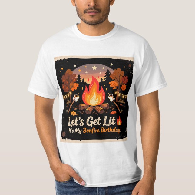 Camiseta Bonfire Birthday Party T-Shirt 🔥 (Frente)