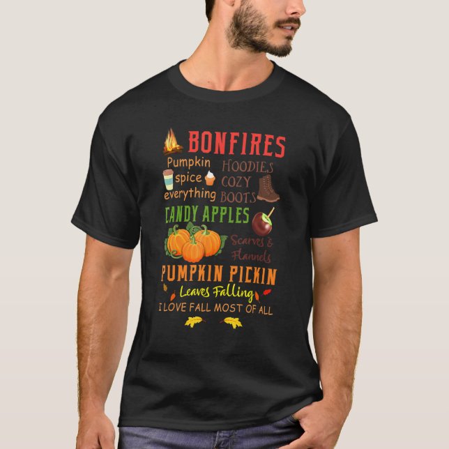 Camiseta Bonfire Pumpkin Spice Tudo Cai (Frente)