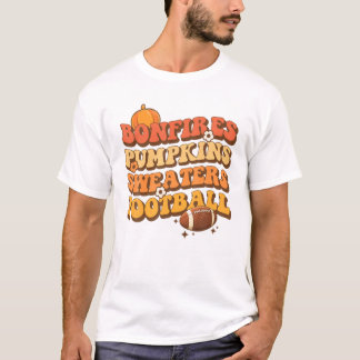 Camiseta Bonfire Sweater Pumpkins Futebol Retro Fall Tha