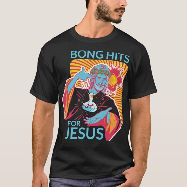 Camiseta Bong Bits Por Jesus Eu Engraçado Que Stonista Da T (Frente)