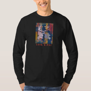 Camiseta Bong & Bones Skull Rosas Adoram Aves Gráfico