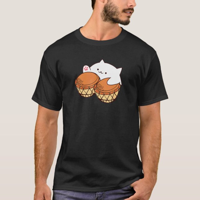 Camiseta Bongo Cat merch Gato fofo meme (Frente)