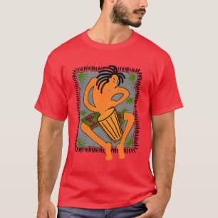 Camiseta Bongos nativos (obscuridade - vermelho)