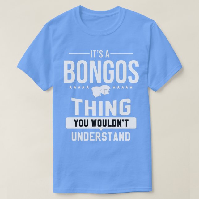 Camiseta Bongos Percussion Music Instrumento Drum Bongo (Frente do Design)
