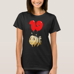 Camiseta Bonita Abelha 19º aniversário Festa Balão de Crian