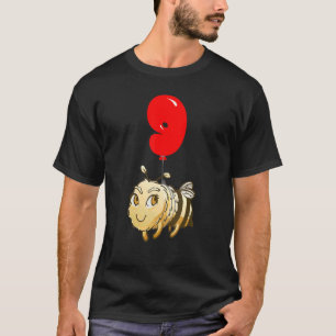 Camiseta Bonita Abelha 9º aniversário Festa Balão de Crianç