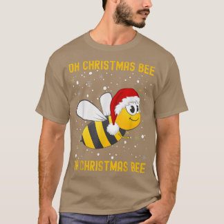 Camiseta Bonita abelha de Natal Oh Piada de Árvore de Natal