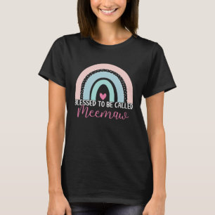 Camiseta Bonita Abençoada, Chamada Meemaw Boho Rainbow Mãe