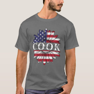 Camiseta Bonita Abençoada Flower Daisy 4 De Julho Cook W