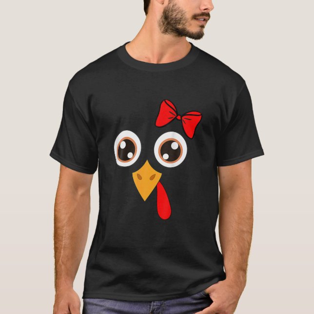 Camiseta Bonita Ação de Graças Turquia Enfrenta Mulheres Me (Frente)