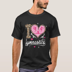 Camiseta Bonita Adoro ginástica Leopard Imprime Mulheres Ra