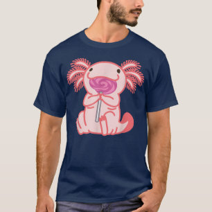 Camiseta Bonita Aolotl Com Um Entusiasta De Doces Lollipop