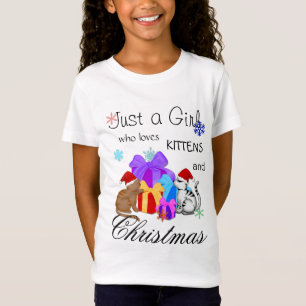 Camiseta Bonita, apenas uma garota que ama Kittens e Natal