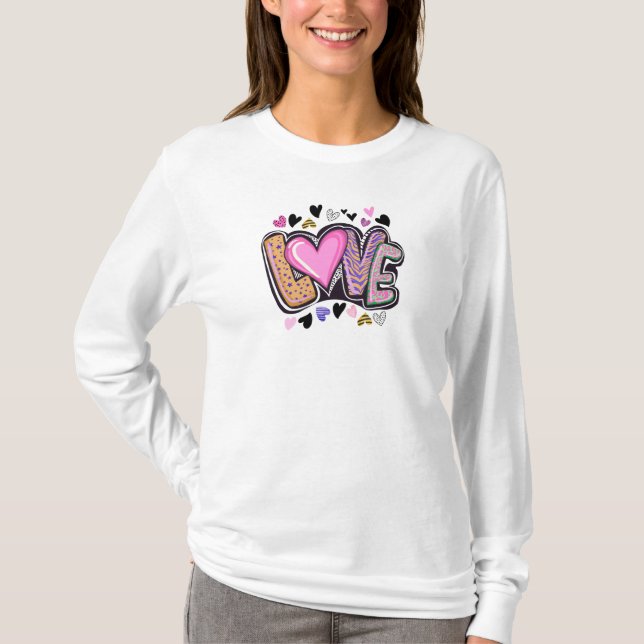 Camiseta Bonita Artsy LOVE - Dia do Namorados (Frente)