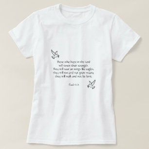 Camiseta Bonita Bíblia Encorajadora Verse Isaiah 40:31